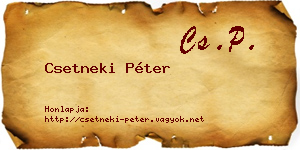 Csetneki Péter névjegykártya