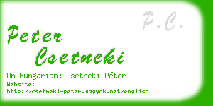 peter csetneki business card
