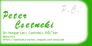 peter csetneki business card